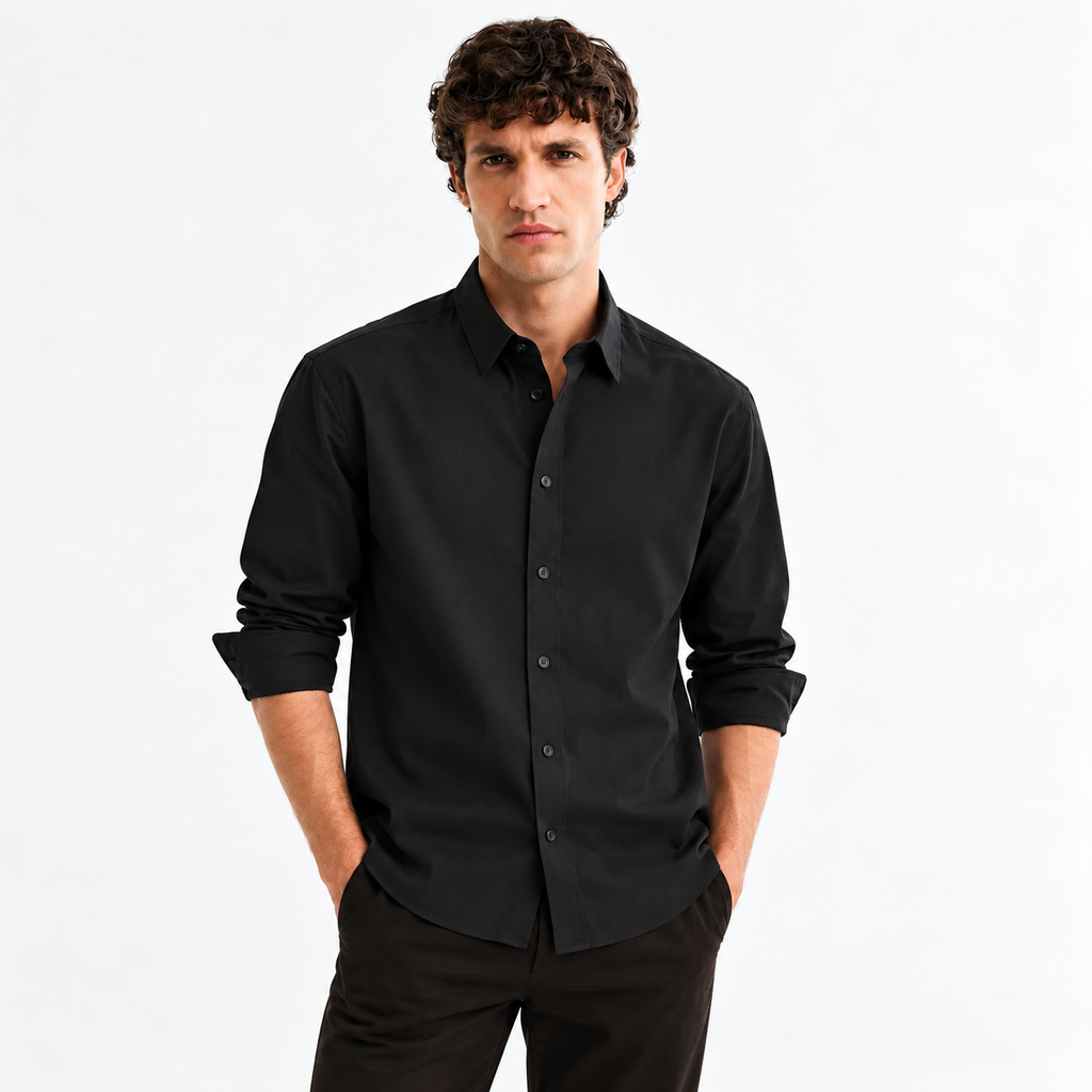 Black Modern Fit Shirt