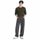 Grey Washed Baggy-Fit Jeans