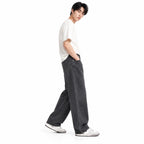 Grey Washed Baggy-Fit Jeans