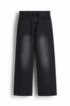 Black Washed Straight-Fit Jeans