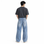 Light Blue Washed Wide-Leg Jeans