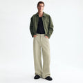 Beige Wide-Leg Jeans