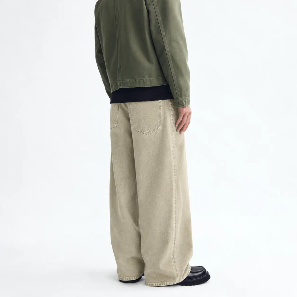 Beige Wide-Leg Jeans