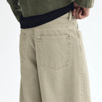 Beige Wide-Leg Jeans