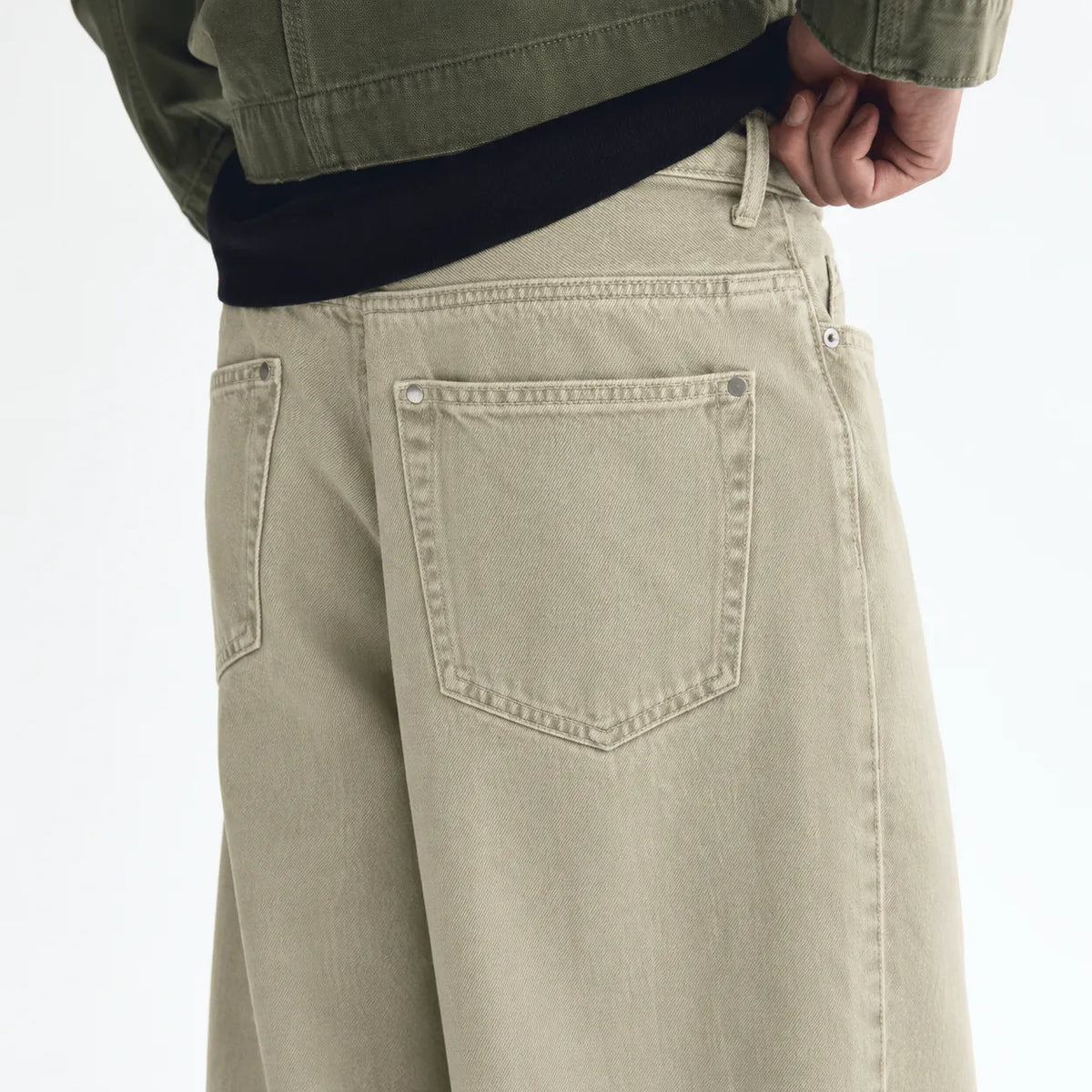 Beige Wide-Leg Jeans