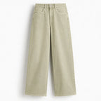 Beige Wide-Leg Jeans