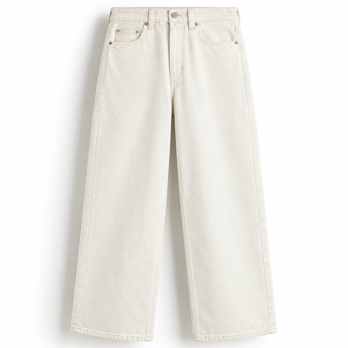White Wide-Leg Jeans