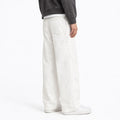 Men's White Utility Baggy Jeans
