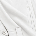 Men's White Wide-Leg Pleated Trousers