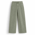Sage Green Wide-Leg Jeans