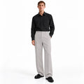 Men's Light Grey Wide-Leg Trousers