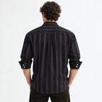 Black Textured Modern Fit Shirt