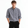 Grey Textured Modern Fit Shirt