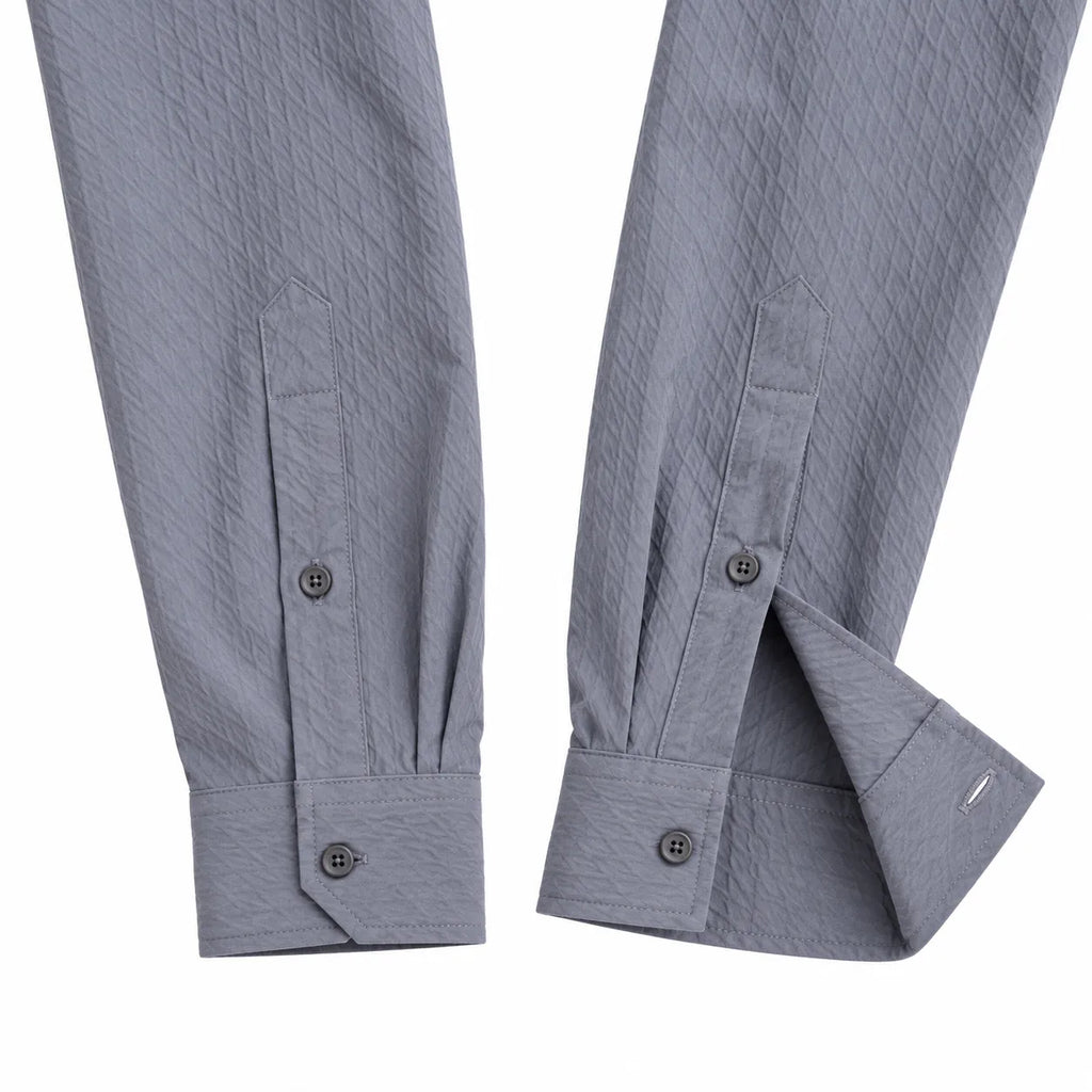 Grey Textured Modern Fit Shirt