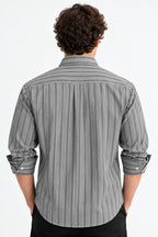 Grey Striped Modern Fit Shirt