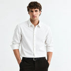 White Textured Full-Sleeve Shirt