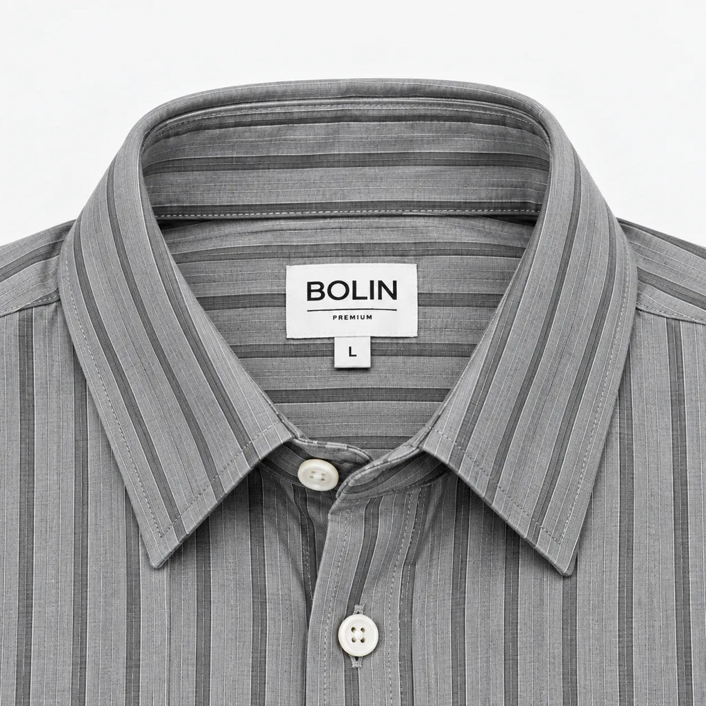 Grey Striped Modern Fit Shirt