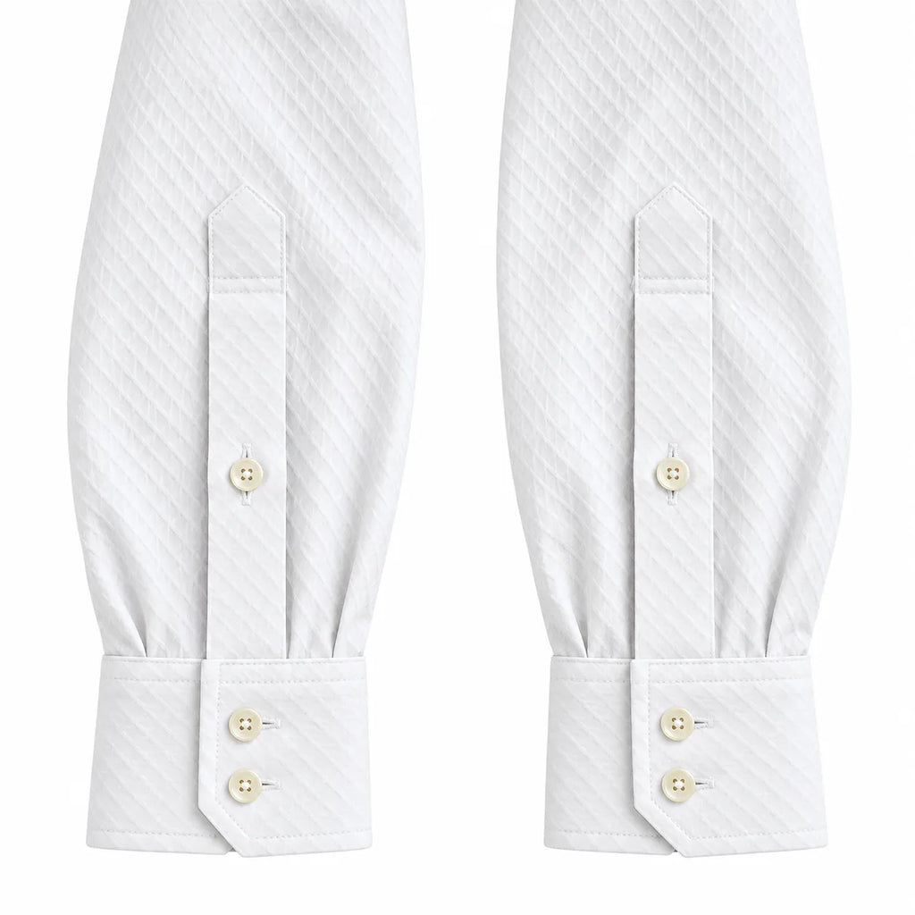 White Textured Full-Sleeve Shirt