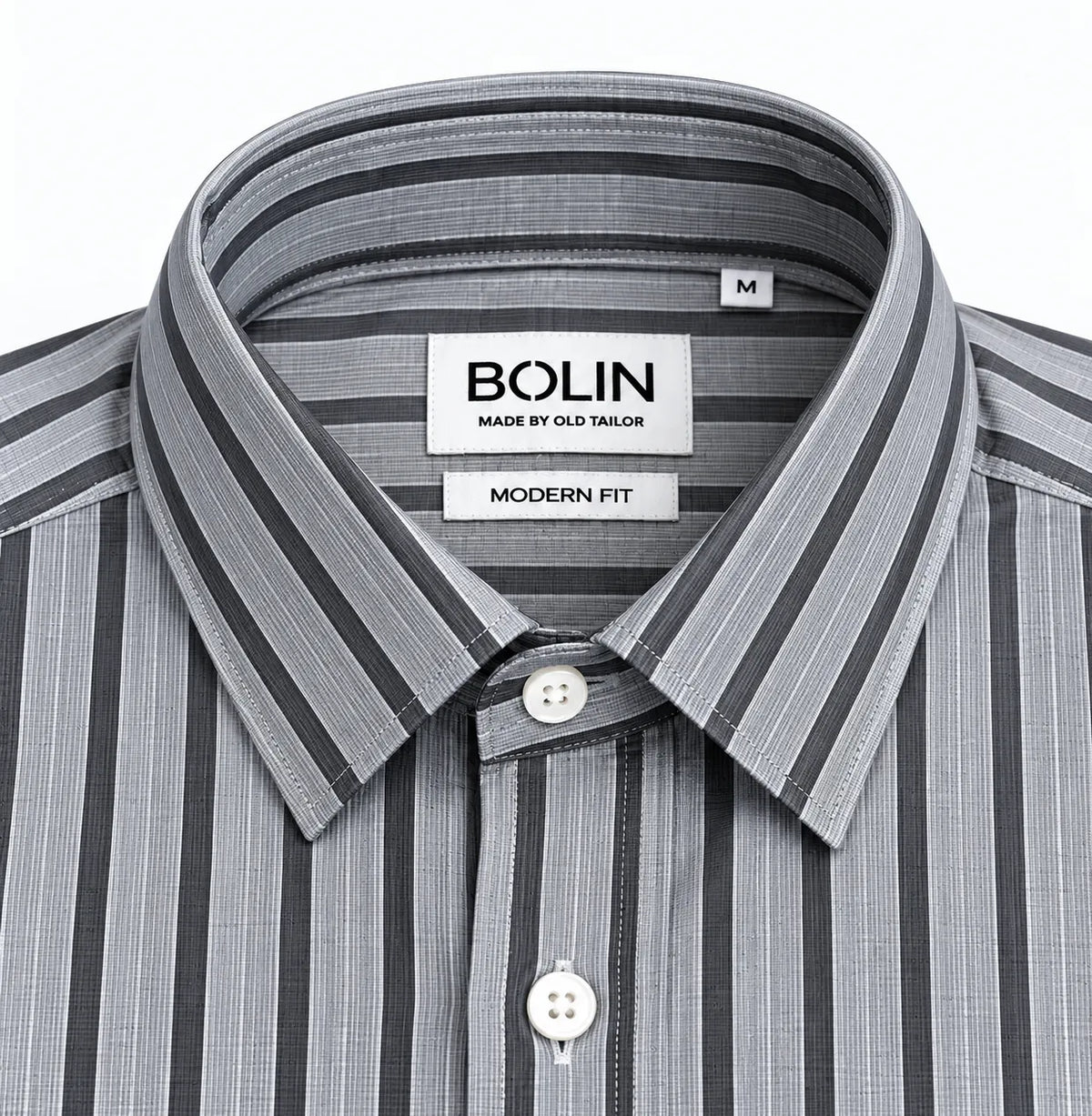 Black & White Striped Modern Fit Shirt