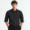 Men’s Black Textured Full-Sleeve Shirt