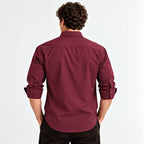 Men’s Maroon Japanese Fabric Full-Sleeve Shirt