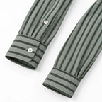 Dark Green Striped Modern Fit Shirt