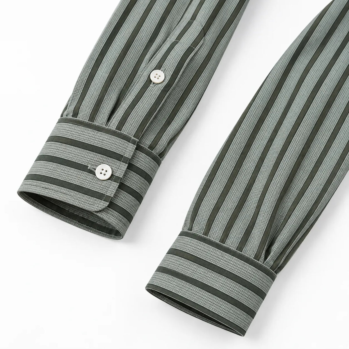 Dark Green Striped Modern Fit Shirt