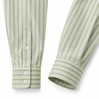 Sage Green Striped Modern Fit Shirt