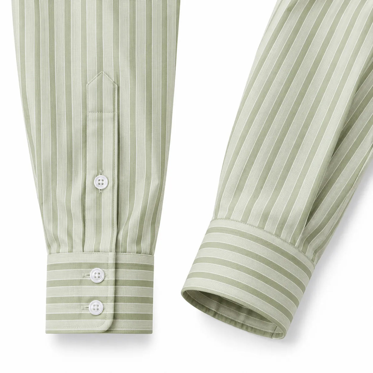 Sage Green Striped Modern Fit Shirt