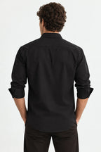 Men’s Black Japanese Fabric Full-Sleeve Shirt
