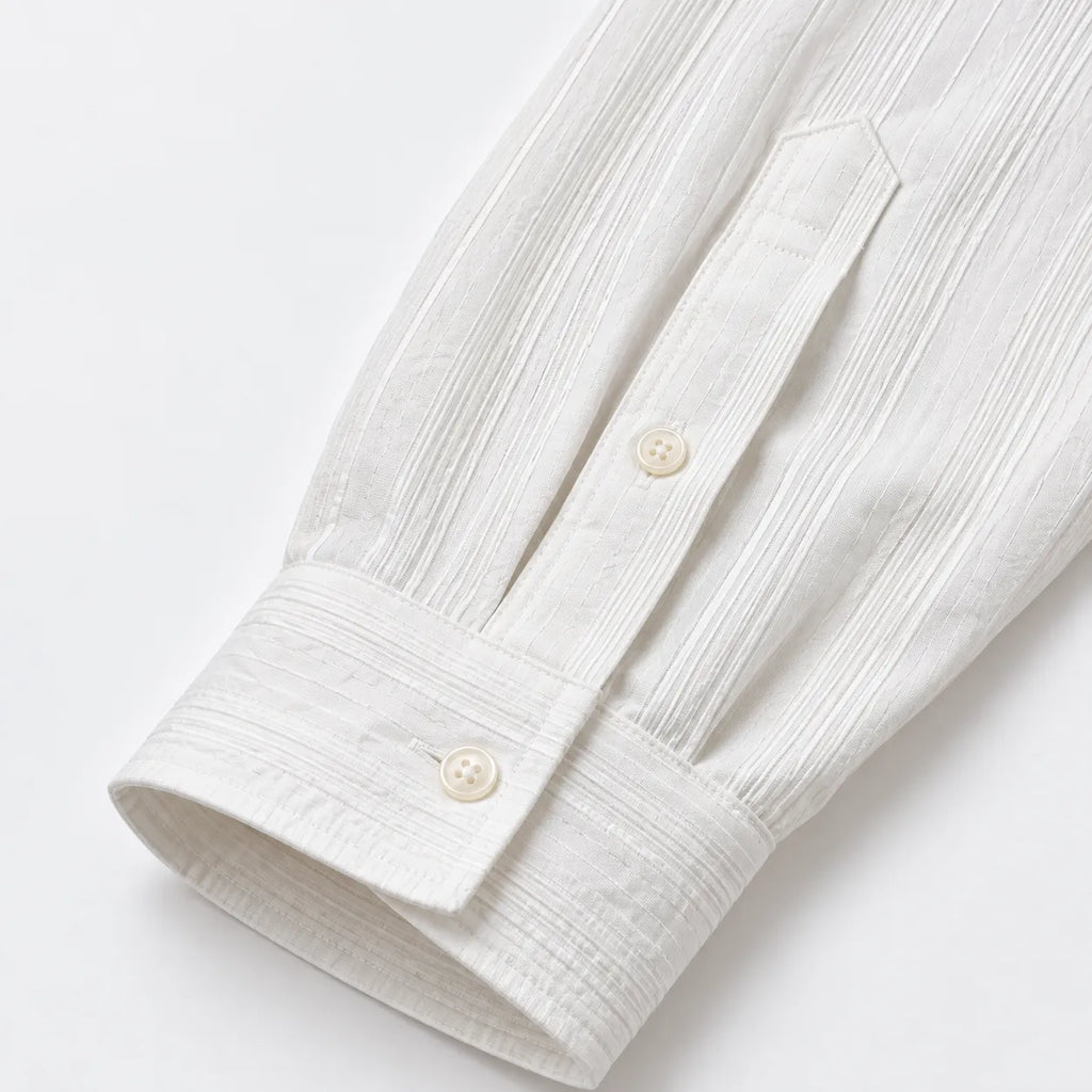 Men’s White Textured Full-Sleeve Shirt