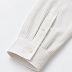 Men’s White Textured Full-Sleeve Shirt