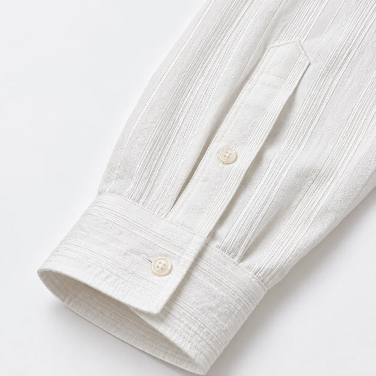 Men’s White Textured Full-Sleeve Shirt