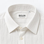 Men’s White Textured Full-Sleeve Shirt