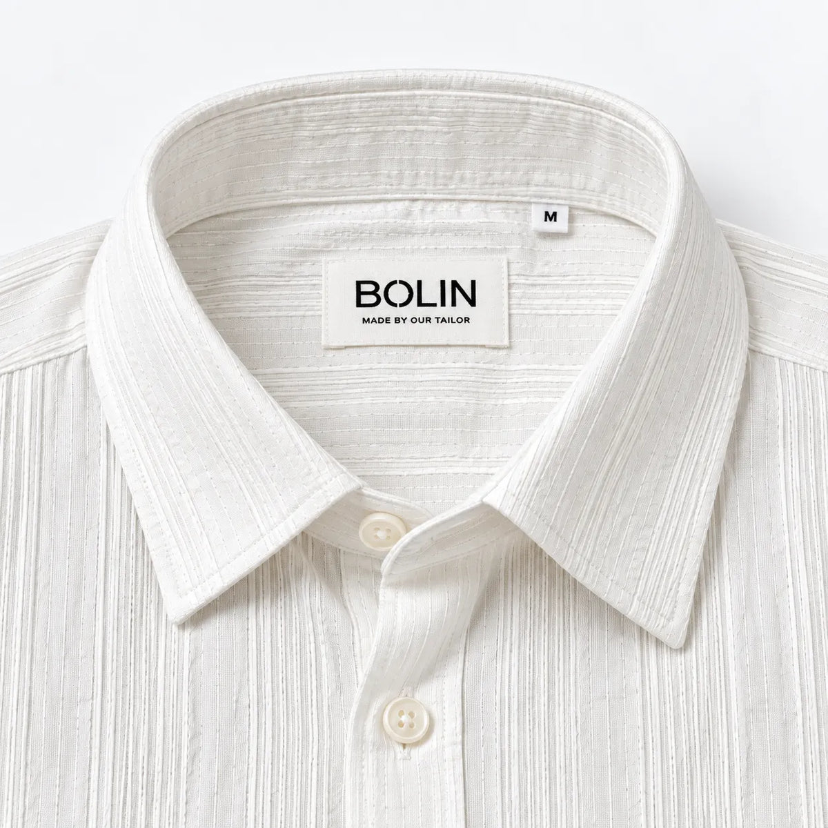 Men’s White Textured Full-Sleeve Shirt