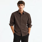 Premium Japanese Fabric Dark Brown Shirt