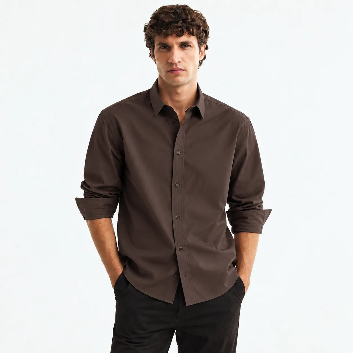 Premium Japanese Fabric Dark Brown Shirt