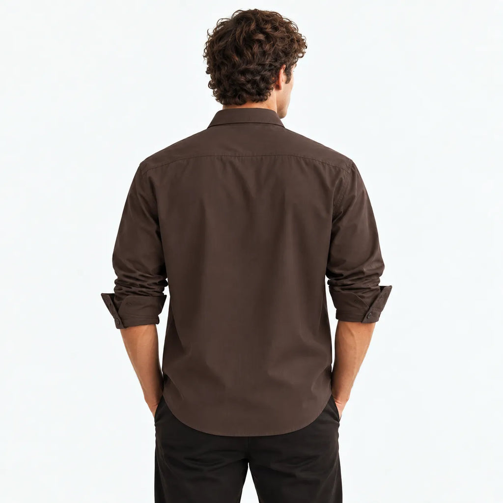 Premium Japanese Fabric Dark Brown Shirt