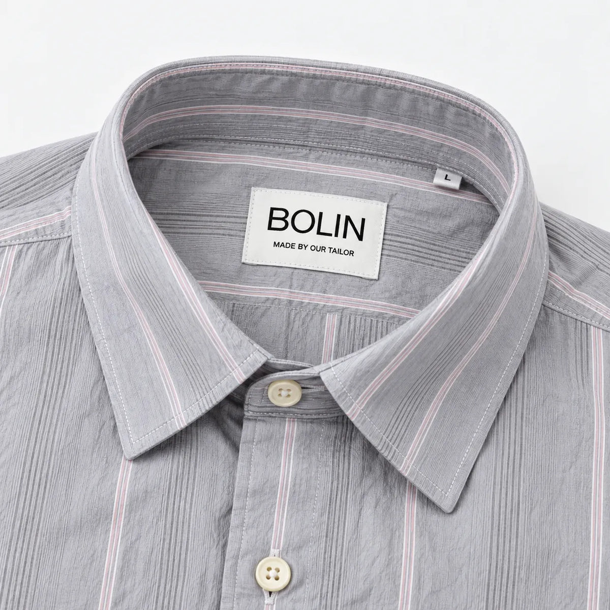 Grey Textured Striped Modern Fit Shirt