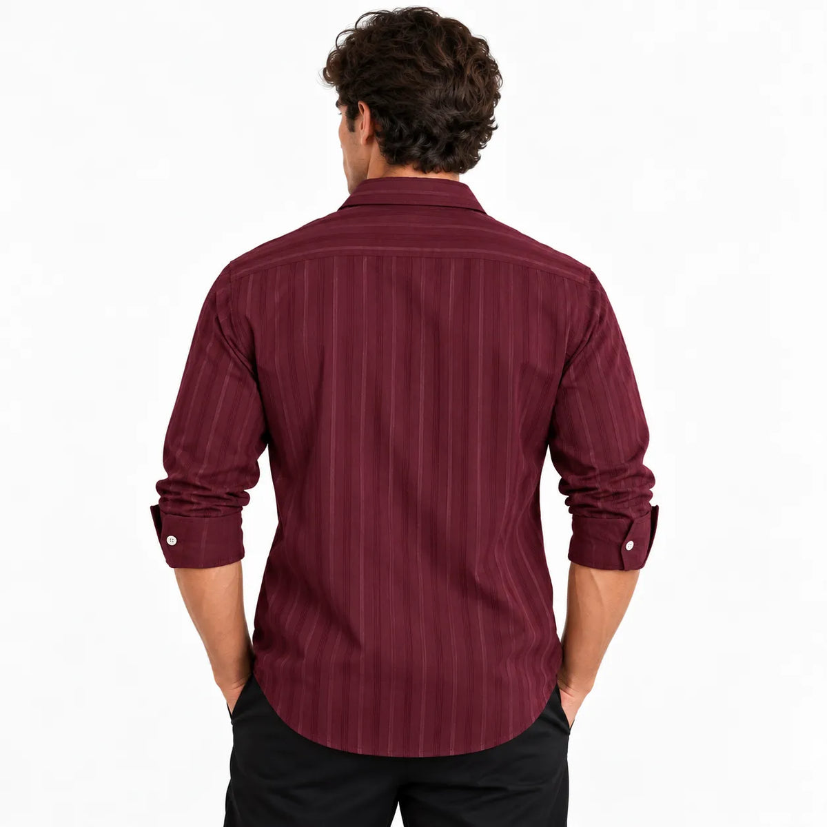 Brown Striped Modern Fit Shirt