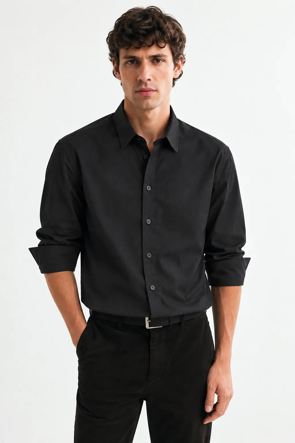 Black Modern Fit Shirt