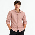 Dusty Pink Striped Modern Fit Shirt