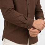 Brown Textured Modern Fit Shirt