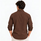 Brown Textured Modern Fit Shirt