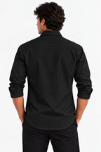 Black Textured Modern Fit Shirt