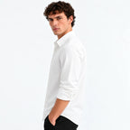 White Textured Shirt Sleeve