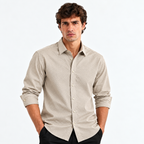 Off-White Textured Modern Fit Shirt