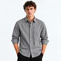 Black & White Striped Modern Fit Shirt