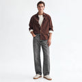 Grey Washed Straight-Fit Jeans