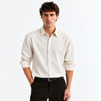 Premium Japanese Fabric Off-White Pinstripe Shirt